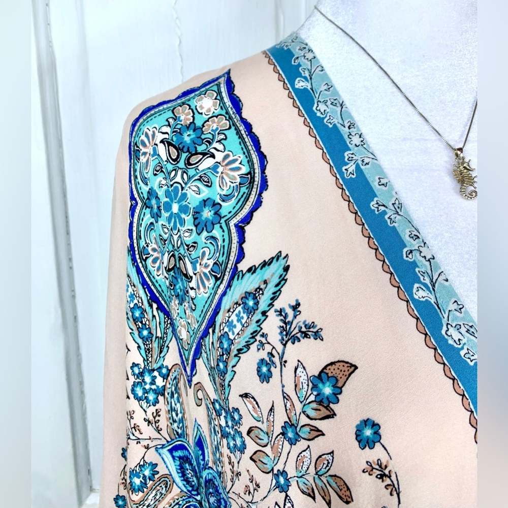 Maurice’s Paisley Scarf Kimono - Open Front - One Size - Picture 3 of 12